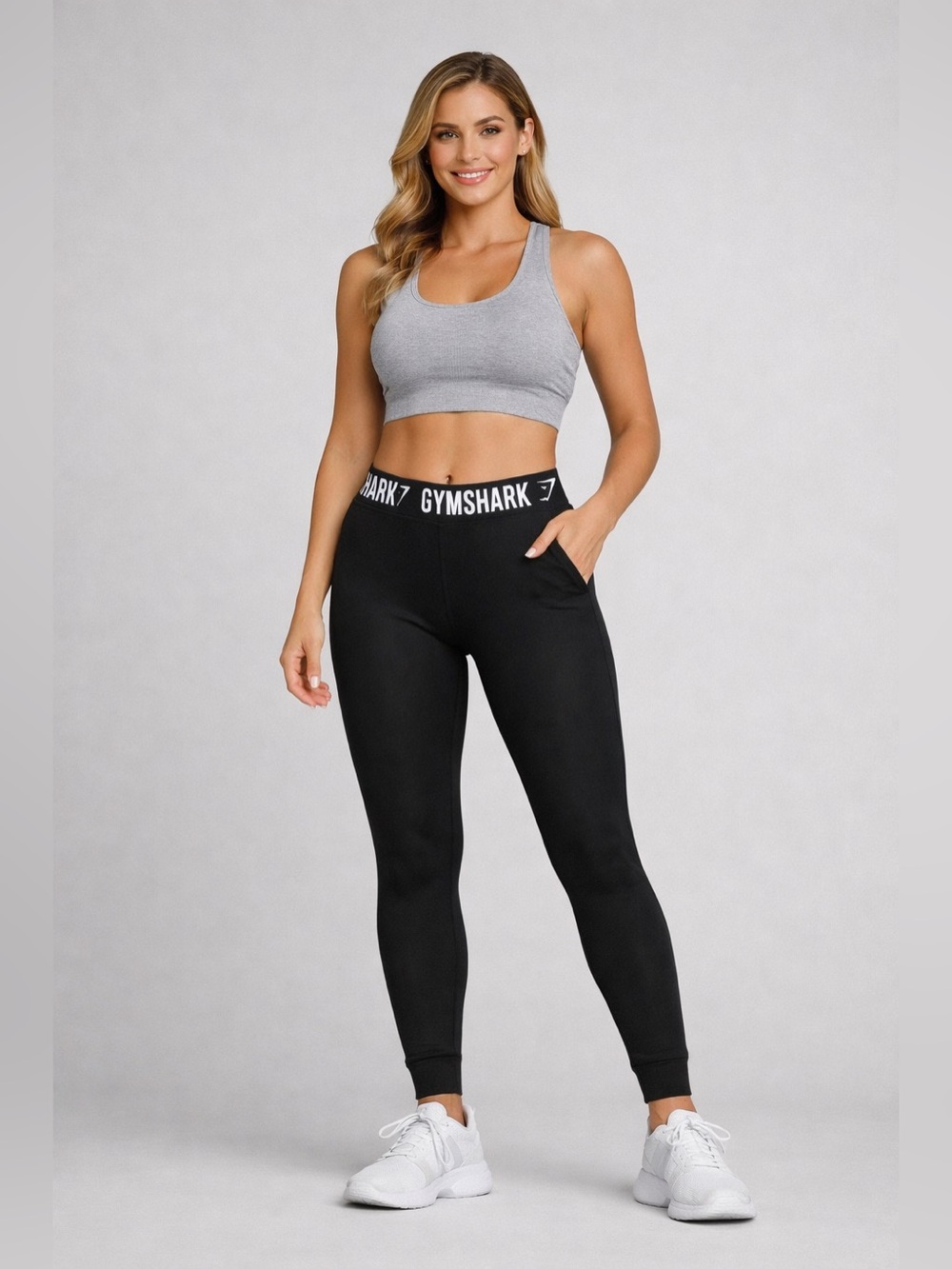 Gymshark Jet Black Jogger Pants Elastic Waist Unisex ( Men-S  or Women-M)